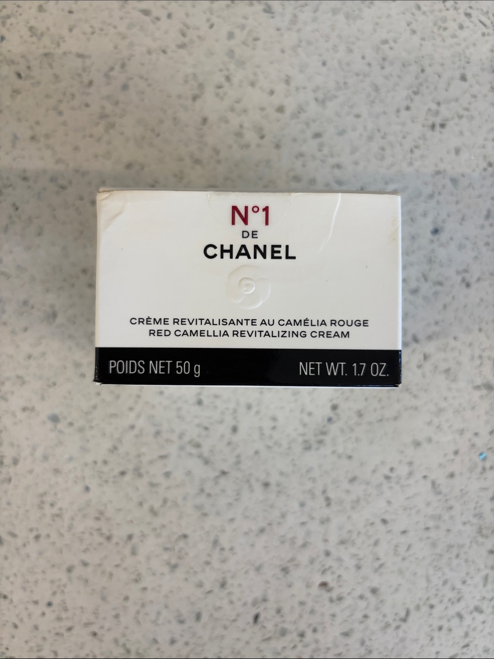 CHANEL N°1 Red and Black Skincare Cream Packaging